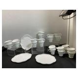 White Embossed Porcelain Dinnerware Set