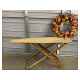 Antique Wood Ironing Board and Fall Wreath