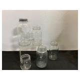 5 Clear Mason Jars with Lid