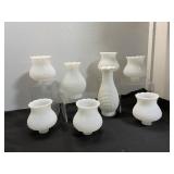 White Milk Glass Hobnail Lamp Shades