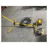 Yellow Dual-Head Work Light on Stand