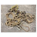 Vintage Wooden and Metal Block and Tackles