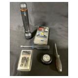 Flashlight, Headlamp, Tools, and Accessories
