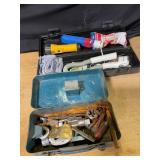 Two Toolboxes with Hand Tools and Accessories