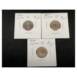 (3) Indian Head Penniesï¿½1886, 1887, 1888