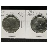 2 1964 Kennedy Half Dollars *Silver Proof*