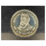 1967 1/2 Oz Silver Harrison Presidential Coin