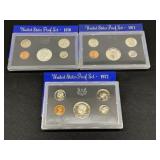 1970, 1971, & 1972 U.S.  Mint Proof Coin Sets