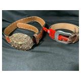 Two Leather Belts, Justin and Nocona