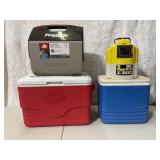 Three Coolers And A Bait Container
