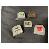 Five Vintage Measuring Tapes