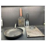 Griddle, Skillet, And Spatulas.