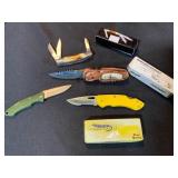 Four Pocket Knives with Cases