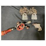 VTG Millers Falls Hand Drill, Iron Bracket,Metal C