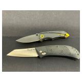Two Folding Knives with Clip Handles