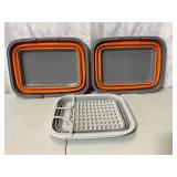 Three Collapsible Containers