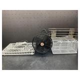 Collapsible Shelf, 12 Volt Fan, Two Baskets