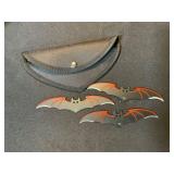 Three Bat-Shaped Throwing Stars