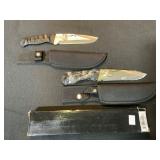 Two Fixed Blade Knives with Sheaths