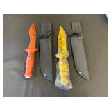 Two Fixed Blade Knives with Sheaths