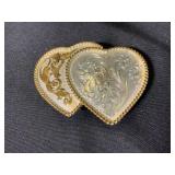 Two-Tone Heart-Shaped Belt Buckle