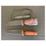 Two Knives with Sheaths and Accessories