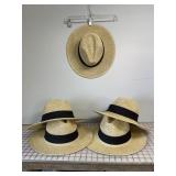 Lot of 5 Summer Straw Hats w/Elastic Interior Band