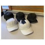 New C.C Criss Cross Caps, 3 Gray & 2 Wht