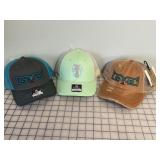 3 NEW Ladies Designer Ball Caps, Adjustable