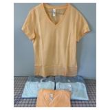 6 NEW V-Neck Womenï¿½s T-Shirts, Size Large