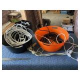 Two Plastice Beverage Tubs & Electrical Cords