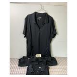 4 New Ladies Black V-neck Polo Shirts