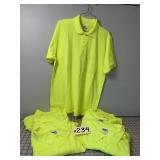9 New Mens Neon Yellow Polo Shirts