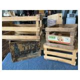 4 Wooden Crates, Assoted Sizes