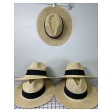 5 Summer Straw Hats with Elastic Band Inside