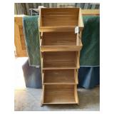 Wood 5-Half Barrel Display, 63in Tall x 24 x 18