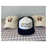 3 NEW Womens Designer Ball Caps, Adjustable