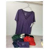 6 New Womens Large Short Sleeved Shirts