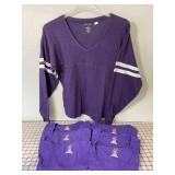 7 NEW V-Neck T-Shirts, 6 SS, 1 LS; Size Small