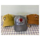 3 NEW Ladies Designer Ball Caps, Adjustable