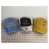 3 NEW Ladies Designer Ball Caps, Adjustable