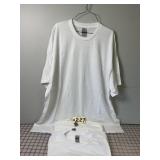 4 New White Short Sleeve T-shirts Size 2XL