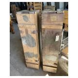 2 Wood Military Bomb Storage Boxes