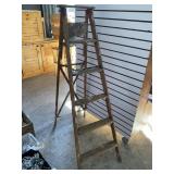 Vintage Wood Step Ladder, 6 Foot Tall