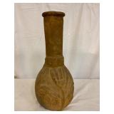 Tall Ceramic Vase with Relief Design