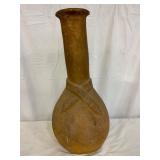 Tall Terracotta Vase With Embossed Details