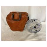 Bowling Ball with Leather Carrying Bag