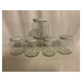 5 Clear Glass Jars with Lids