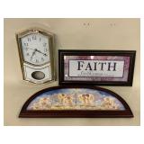 Mantel Clock and Inspirational Wall Art