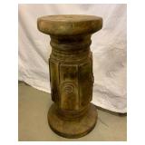 Rustic Metal Pedestal with Swirl Design